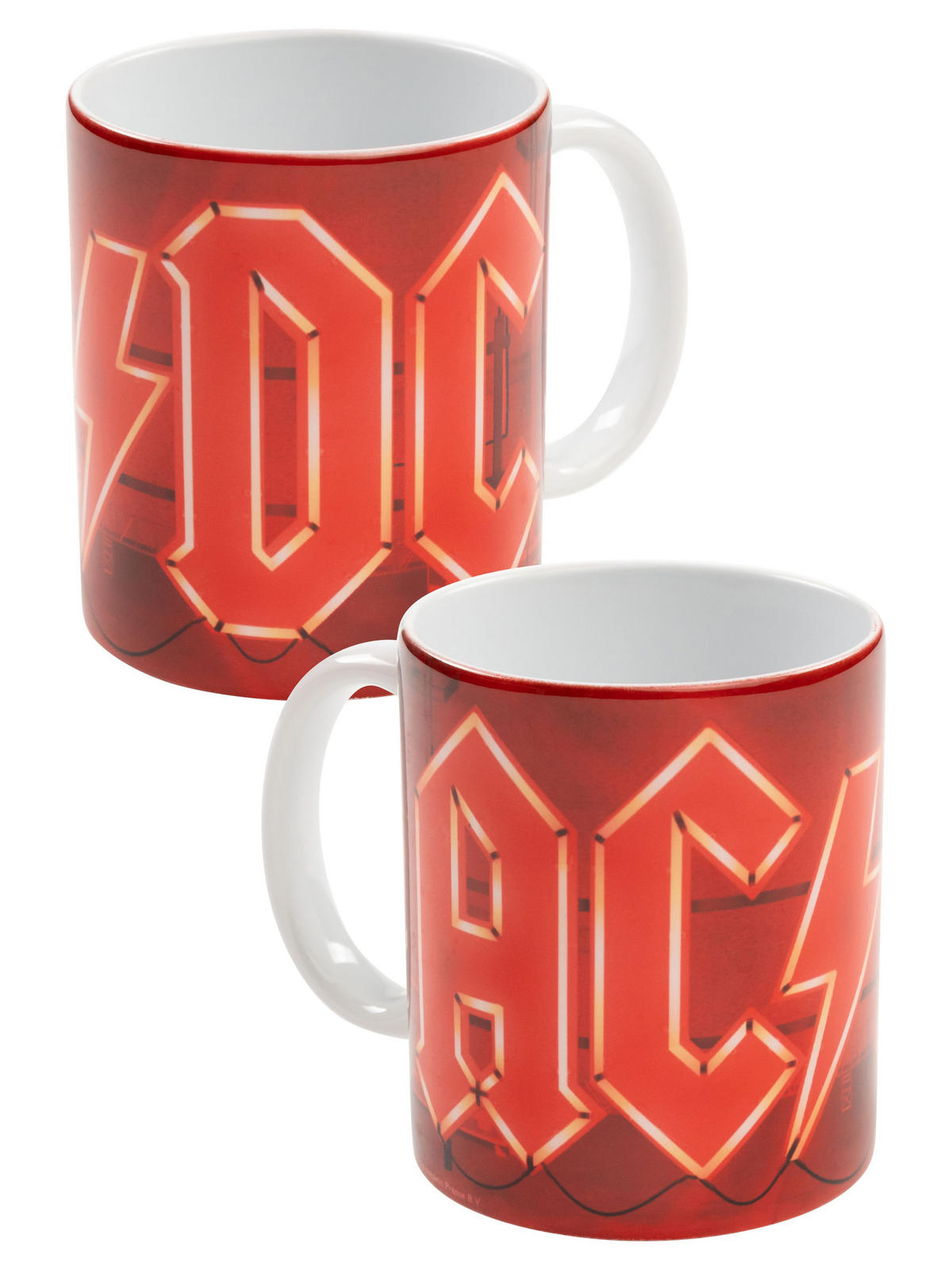 KAFFEEBECHER AC/DC LED Blitz Rot 320 ml - Rot, Keramik (0.32L) - United Labels