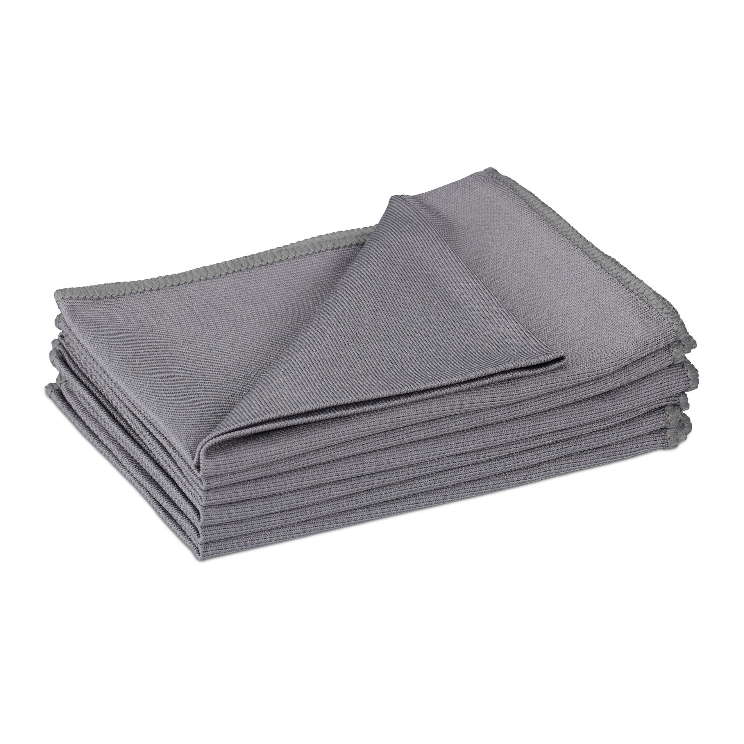 6XMIKROVLÁKNOVÉ utierky - sivá, textil/plast (60/0.8cm) - Relaxdays