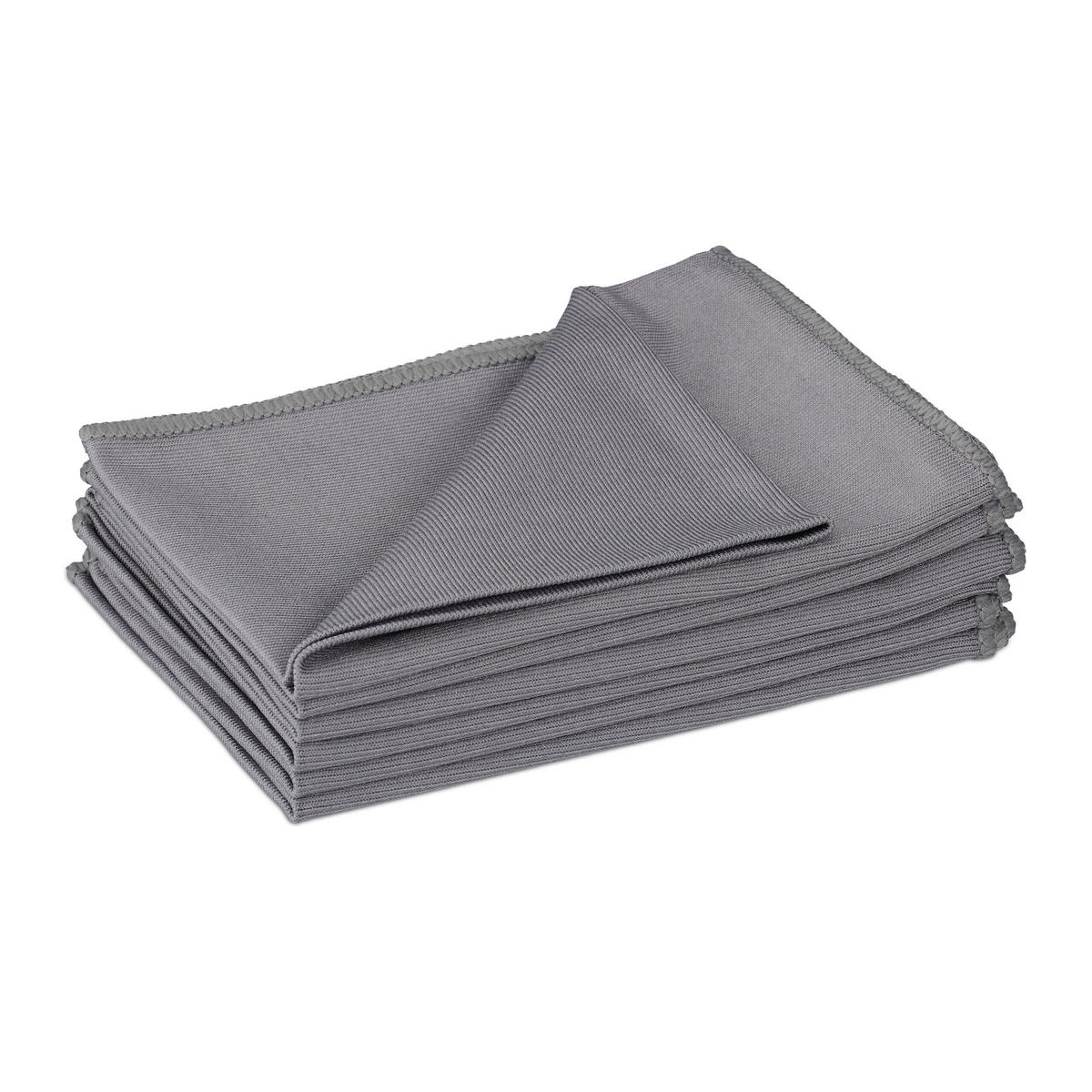 6XMIKROVLÁKNOVÉ utierky - sivá, textil/plast (60/0.8cm) - Relaxdays