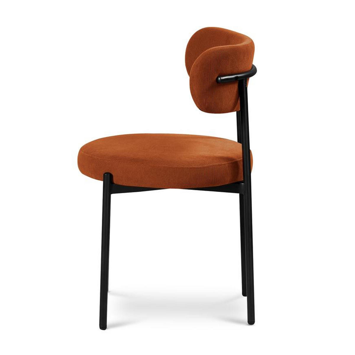 STÜLE 2er-Set Iris moderne aus Terrakotta Cord - Terracotta/Schwarz, Textil/Metall (53.5/79/51cm) - Sicaan