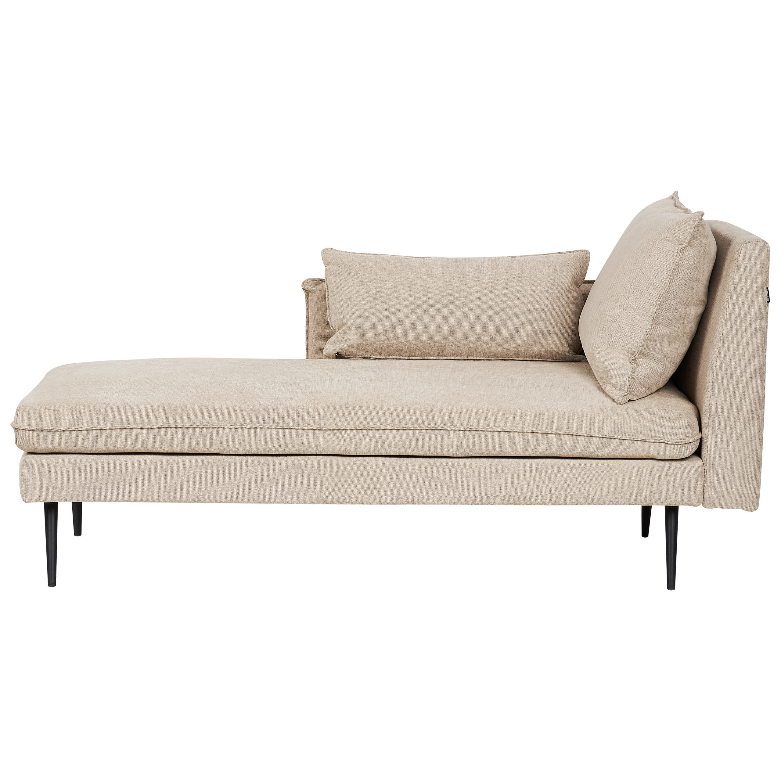 CHAISELONGUE-RECHTSSEITIGE Beige Yerres - Beige/Schwarz, Textil (168/79/87cm) - Beliani
