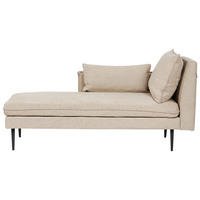 CHAISELONGUE-RECHTSSEITIGE Beige Yerres - Beige/Schwarz, Textil (168/79/87cm) - Beliani
