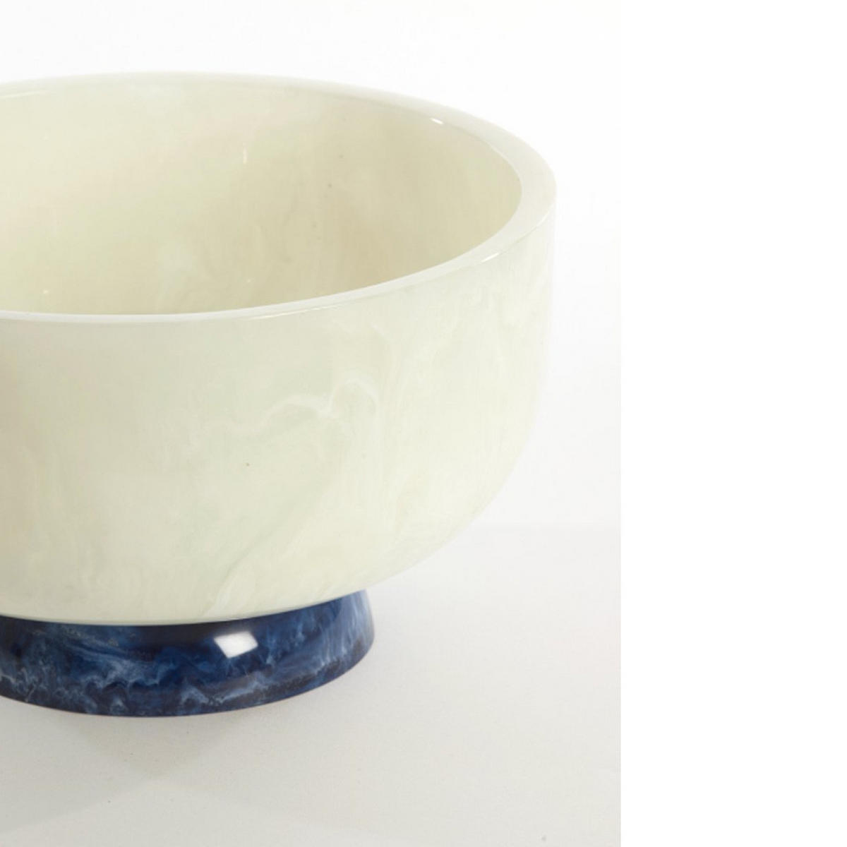 DEKOSCHALE LEWOTOBI Ø28x17 cm, Kunststoff , Weiß-Blau - Weiß, Kunststoff (28/17cm) - Light & Living