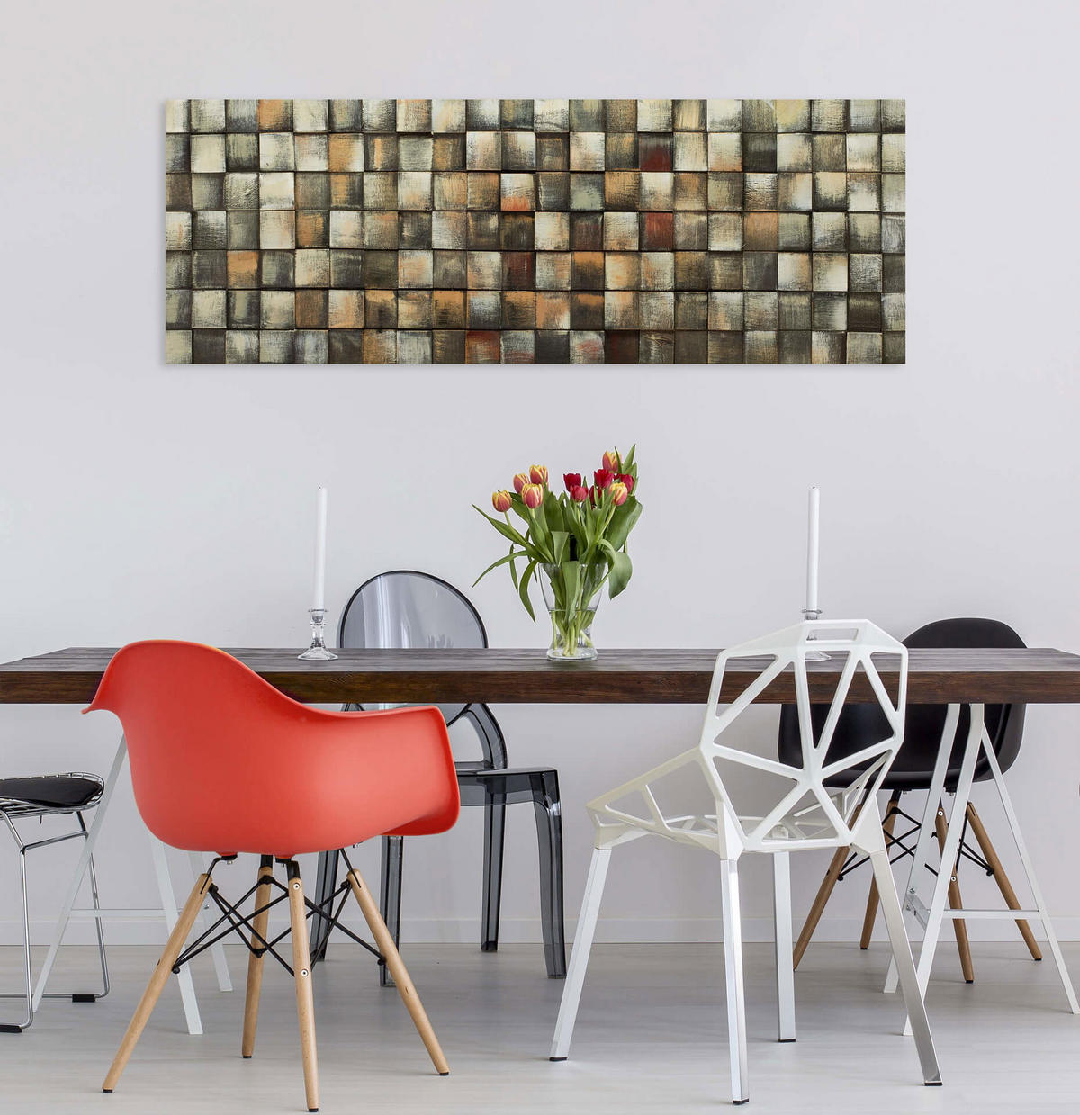 HOLZBILD Beige 144/44 cm - Beige/Braun, Holz (6/44cm) - KUNSTLOFT