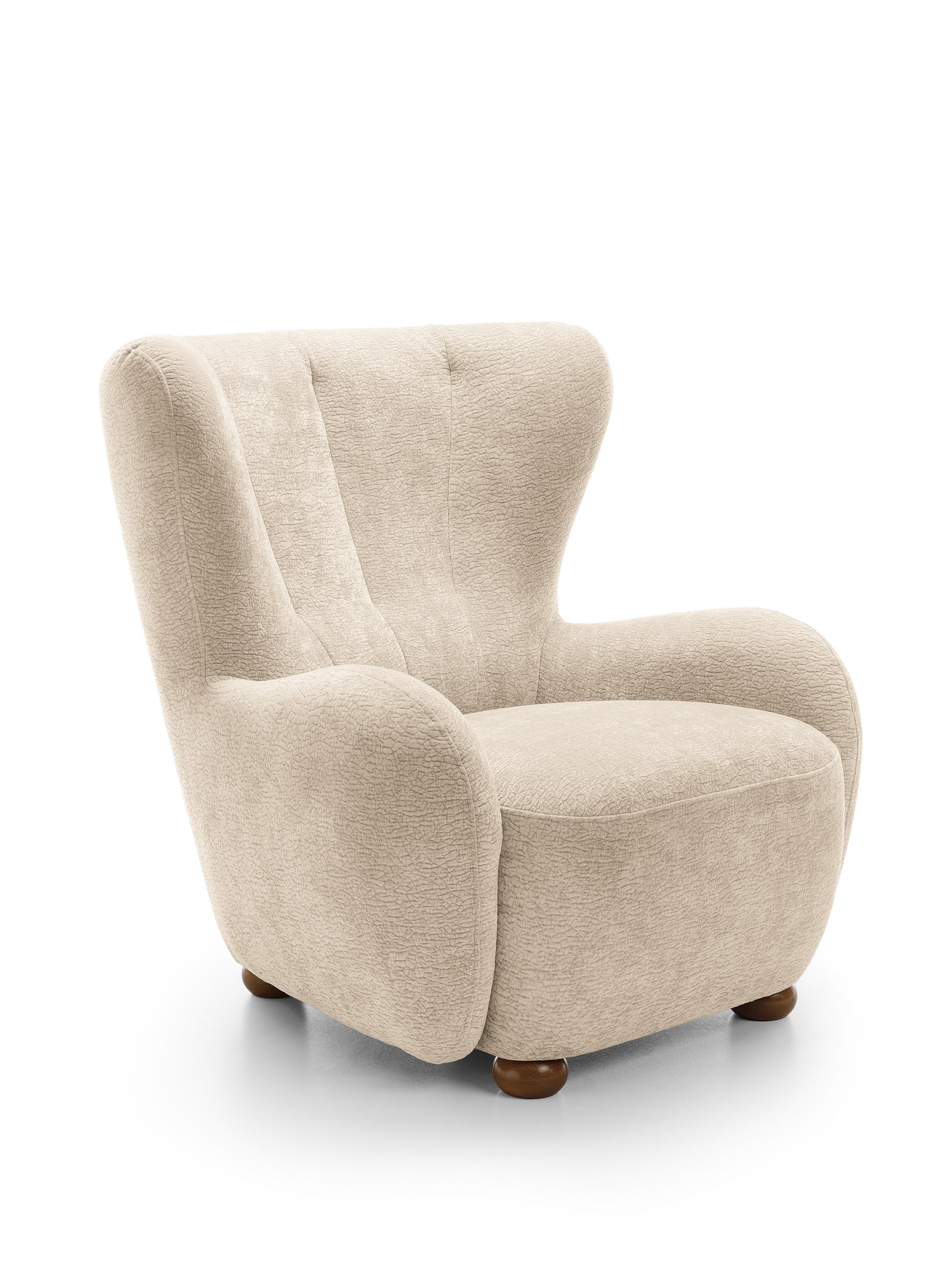 SESSEL MIST, Polstersessel Klassisch Loungesessel, Chenille-Stoff Beige - Beige, Holz/Holzwerkstoff (88/91/100cm) - MASSENO