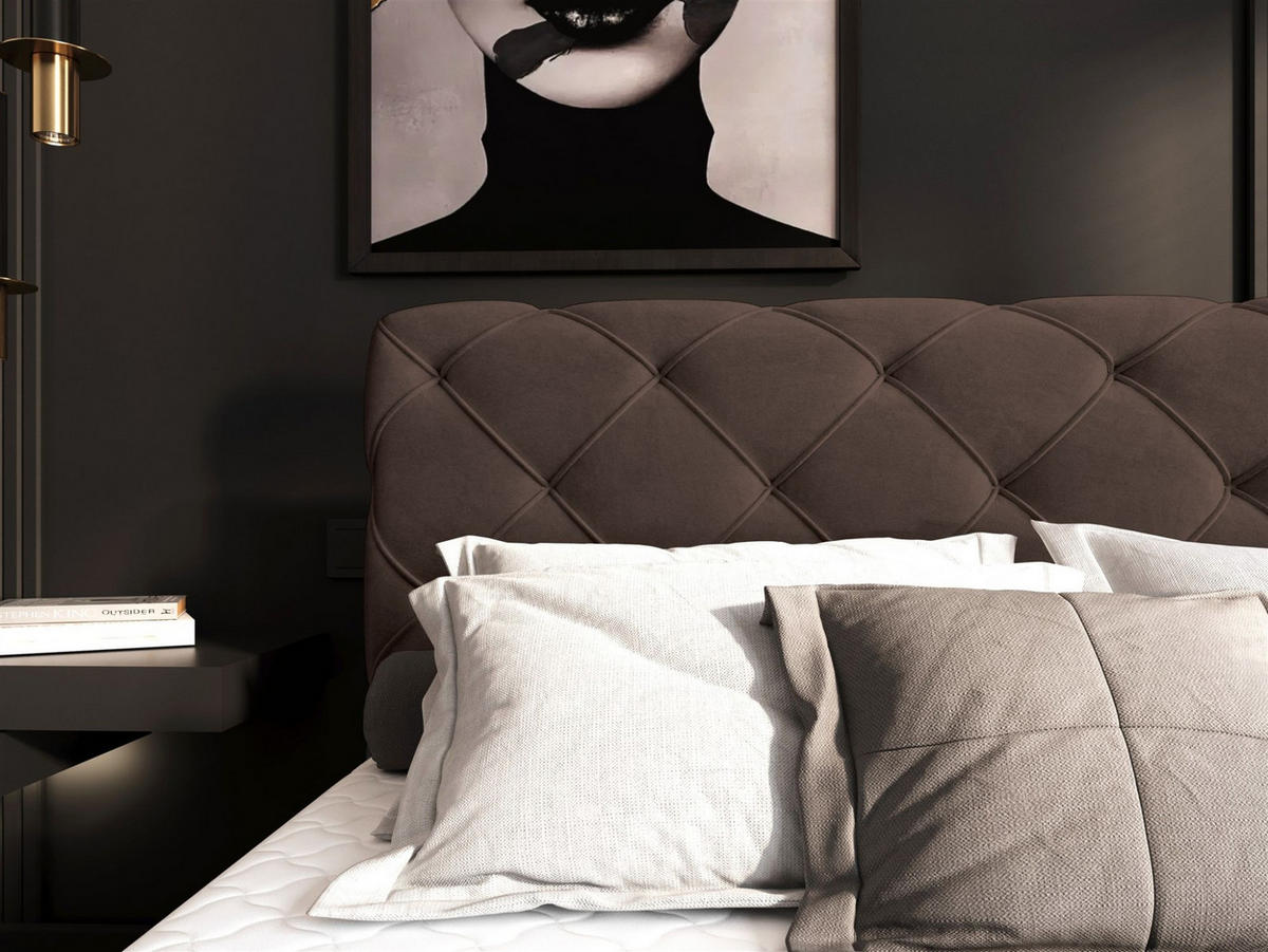 BOXBETT Gisel - Dunkelbraun, Holzwerkstoff/Textil (120/200cm) - Fun Möbel