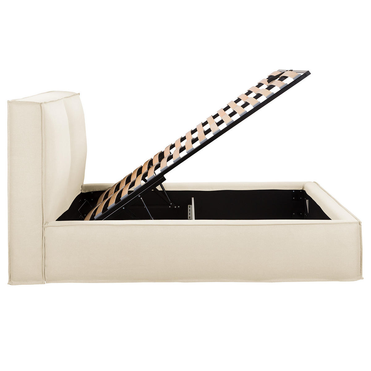 POLSTERBETT - Creme, Textil (140/200cm) - home24