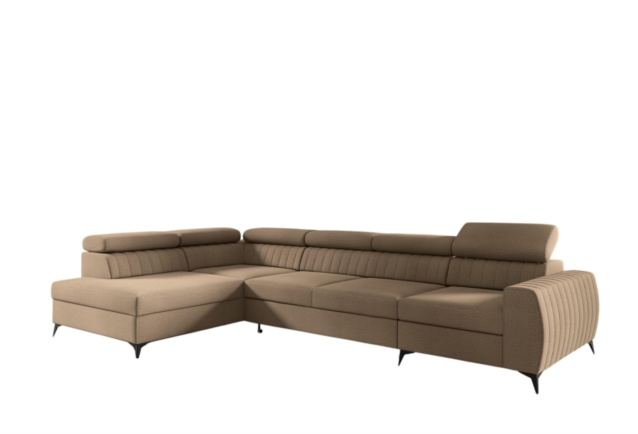 ECKSOFA Toronto Xl - Beige, Holzwerkstoff/Textil (340/200cm) - Fun Möbel