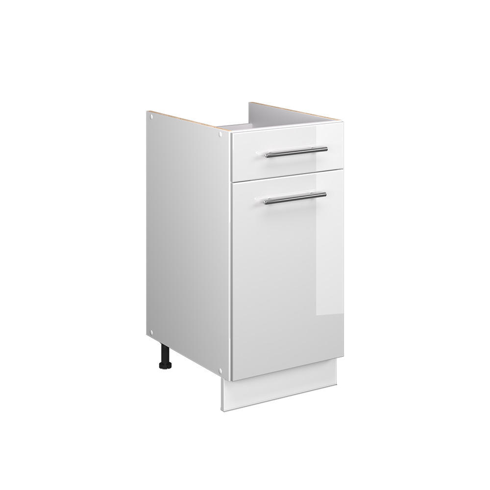 UNTERSCHRANK FÜR SPÜLE/KOCHFELD Fame-Line, Weiß Hochglanz/Weiß, 40 cm ohne Arbeitsplatte - Weiß Hochglanz/Weiß, Holzwerkstoff (40/82/51.6cm) - Vicco