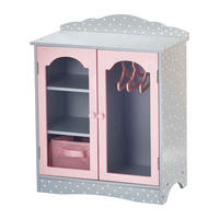 PUPPENSCHRANK Holz mit Schublade Regalen Kleider, Grau, 53cm - Grau, Holzwerkstoff (23/53/43cm) - Teamson Kids
