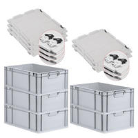 EUROBOX 5x Nextgen Economy Mit Scharnierdeckel Grau/Schwarz Griffe Geschlossen - Schwarz, Kunststoff (40/22/60cm) - PROREGAL