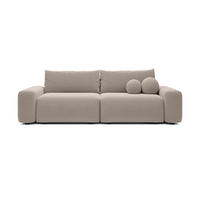 BETTSOFA RUOTA Beige Bucle-Stoff mit Schlaffunktion - Beige, Textil (105/87/257cm) - MASSENO