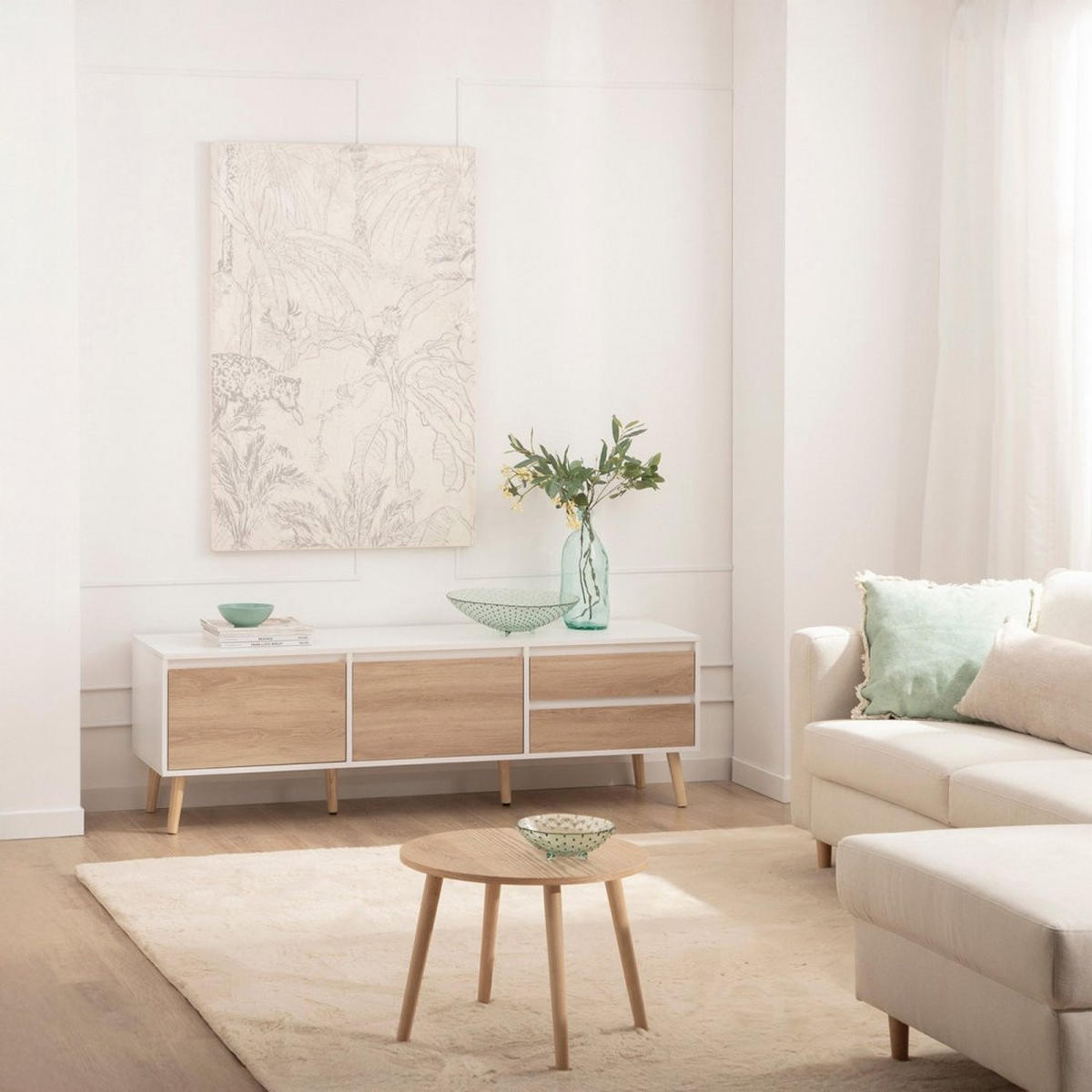 TV-ELEMENT Kemi Zweifarbig 160 cm x 51 cm - Multicolor, Holzwerkstoff (160/51/40cm) - Klast Home