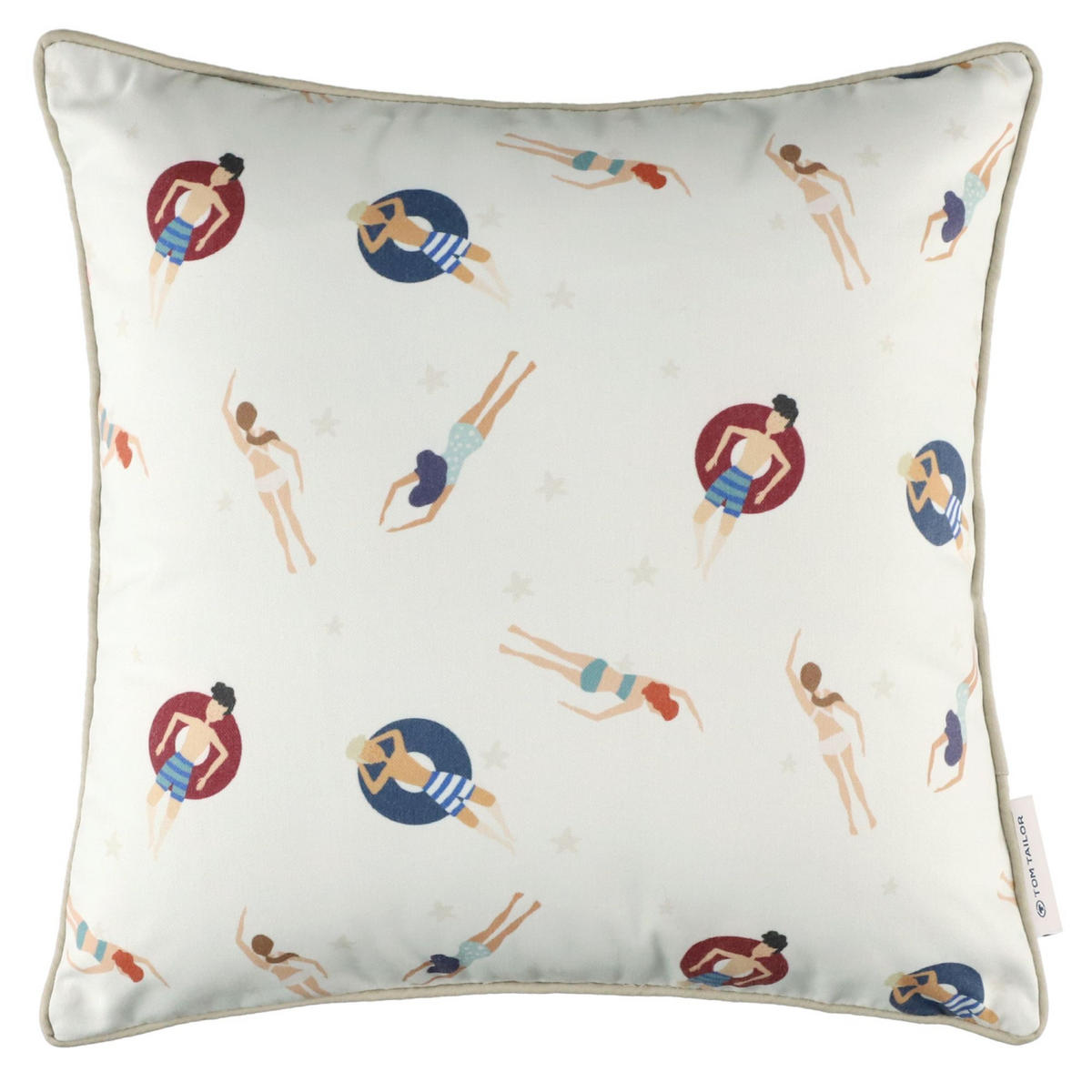 KISSENHÜLLE SWIM - Weiß, Textil (45/45cm) - Tom Tailor