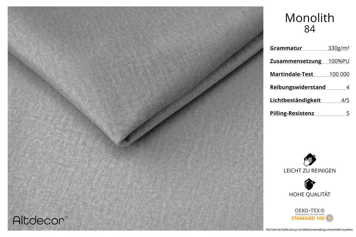 POLSTERBETT mit Bettkasten und Lattenrost, Boxbett ohne Matratze - NOMA 140x200 Hellgrau - Hellgrau, Holzwerkstoff/Textil (140/200cm) - ALTDECOR