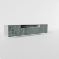 LOWBOARD ROVA 200/41/40 cm, Hängender TV-Schrank Weiß / Grün - Weiß/Grün, Holzwerkstoff (200/41/40cm) - MASSENO