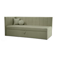 SCHLAFSOFA Rafi, Eckbett mit Bettkasten, 90x200 cm, Hellgrün - Hellgrün, Textil (209/94/102cm) - Beautysofa