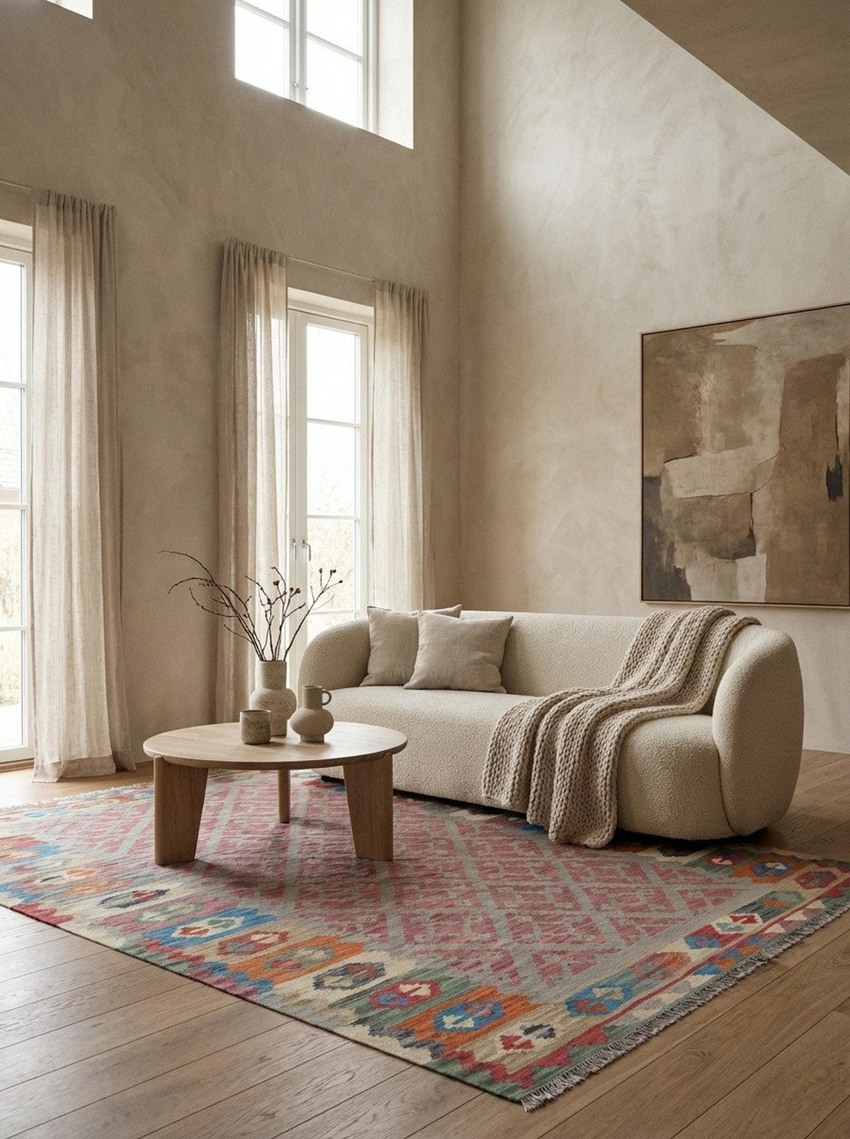 HANDWEBTEPPICH Kelim Gashgai Beige 249/175 cm Schurwolle - Beige, Textil (175/249cm) - Looma