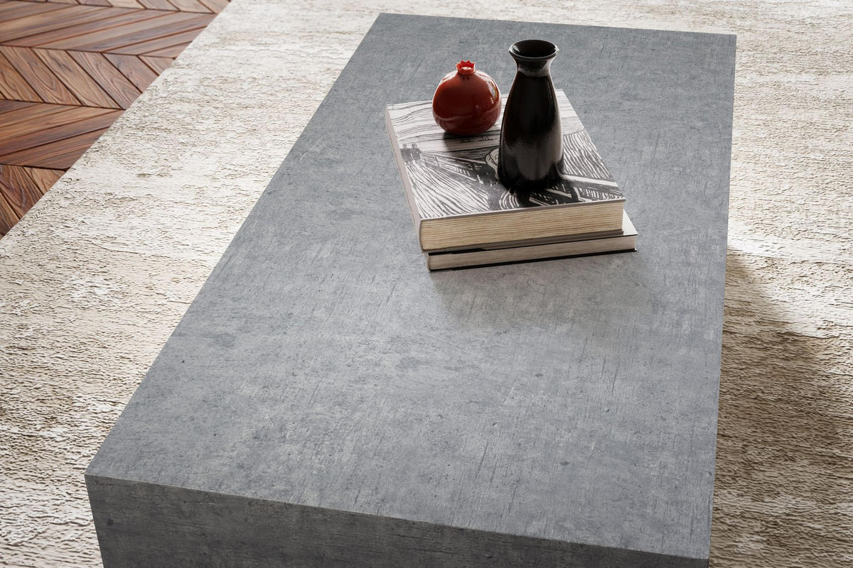COUCHTISCH Würfelform in Beton-Optik – minimalistisches Design, Grau 100x50x30 cm - Grau, Holzwerkstoff (50/100/30cm) - KADIMA DESIGN