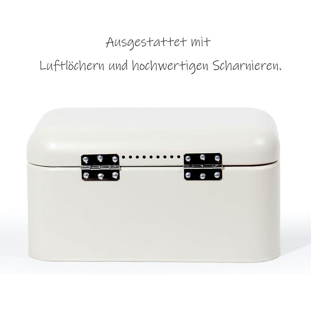 BROTKASTEN Metall Beige 30 cm - Weiß, Metall (18/15.5/30cm)