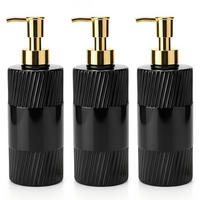 SEIFENSPENDER 3er Set Schwarz Matt 500ml Kunststoff Pumpspender - Schwarz, Kunststoff (7/20/7cm)