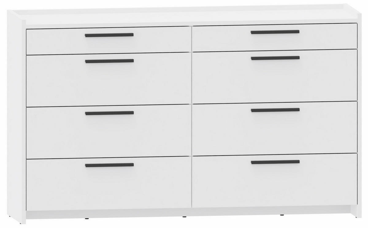 KOMMODE ALTIVO 6SW2SN Weiß 134,4/35,9/80,6 cm - Weiß, Holzwerkstoff (134.4/80.6/35.9cm) - Matkam Möbel