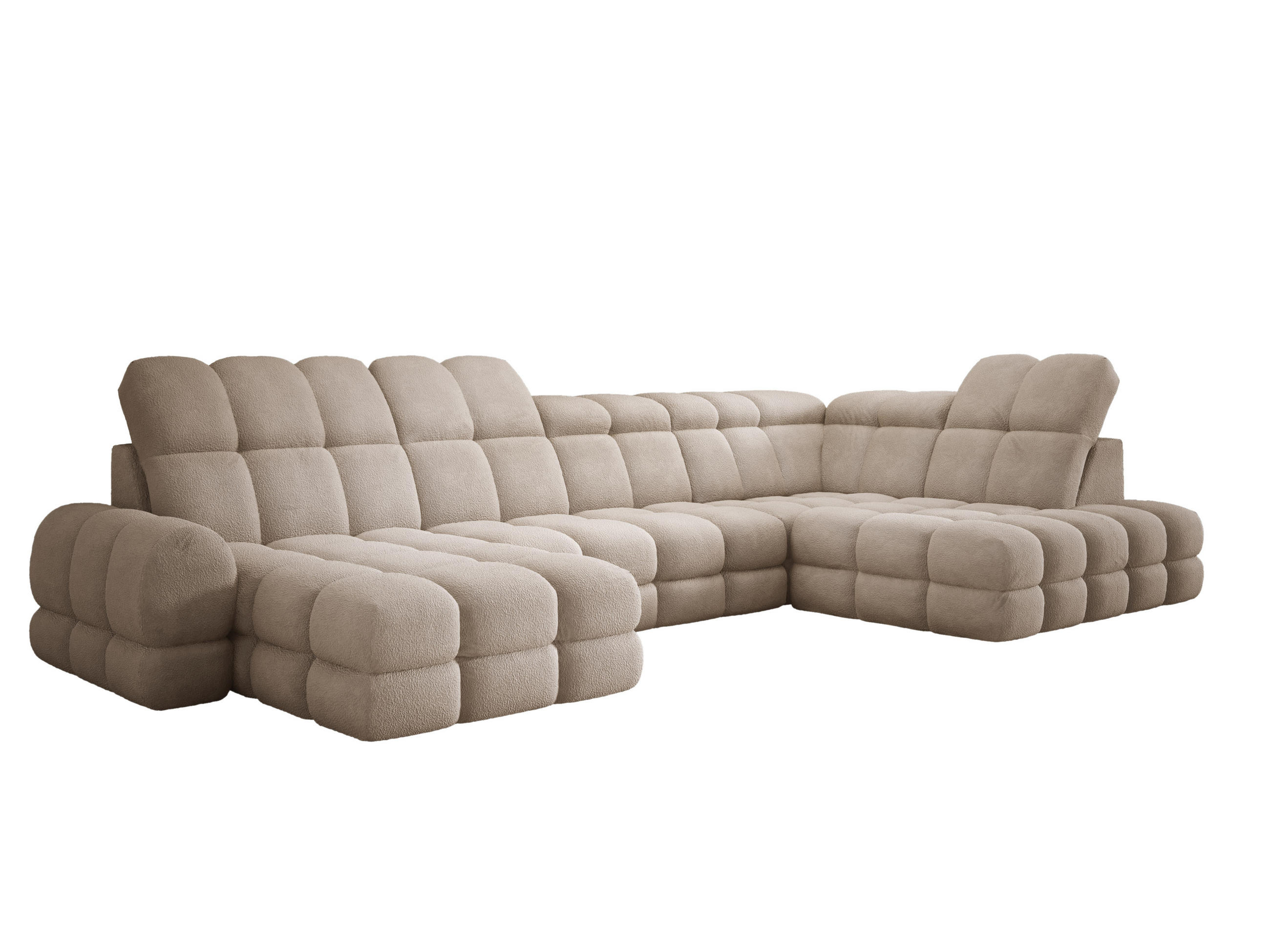 ECKSOFA TOLLO Anthology-stoff U-form 400x217x105 cm beige - Beige, Holz/Textil (217/400cm) - DomoHome