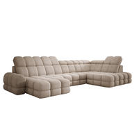 ECKSOFA TOLLO Anthology-stoff U-form 400x217x105 cm beige - Beige, Holz/Textil (217/400cm) - DomoHome