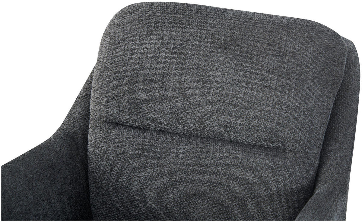 ARMLEHNENSTUHL Sophie anthrazit 2er Set - Anthrazit/Schwarz, Textil/Metall (53/87/62cm) - Xonox