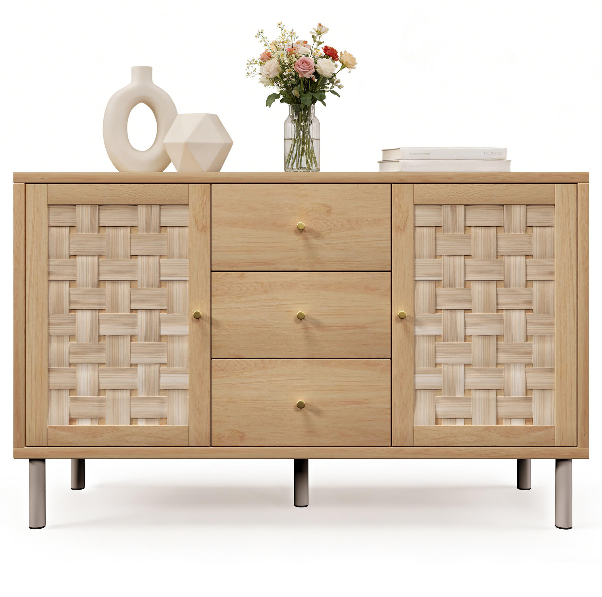 KOMMODE 120/40/75 cm aus Holz mit höhenverstellbaren Einlegeböden Eichefarben - Nussbaumfarben, Holzwerkstoff (120/70/40cm) - Modenvie