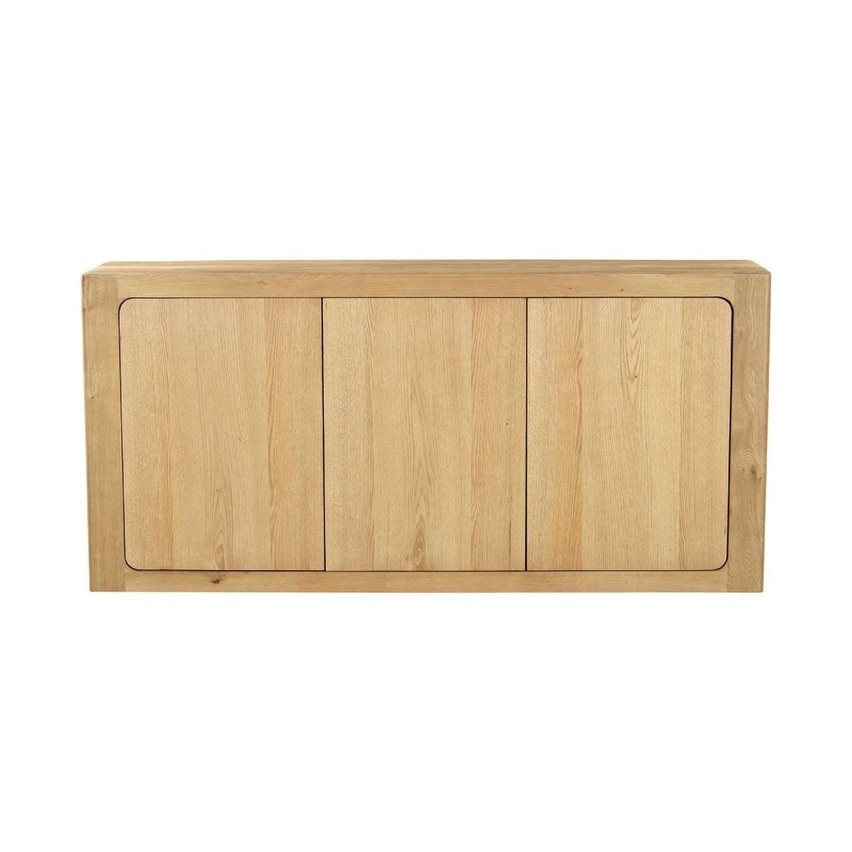 SIDEBOARD mit 3 Türen aus massivem Eichenholz 45/180/85 cm - Eschefarben, Holz (180/85/45cm) - Signature