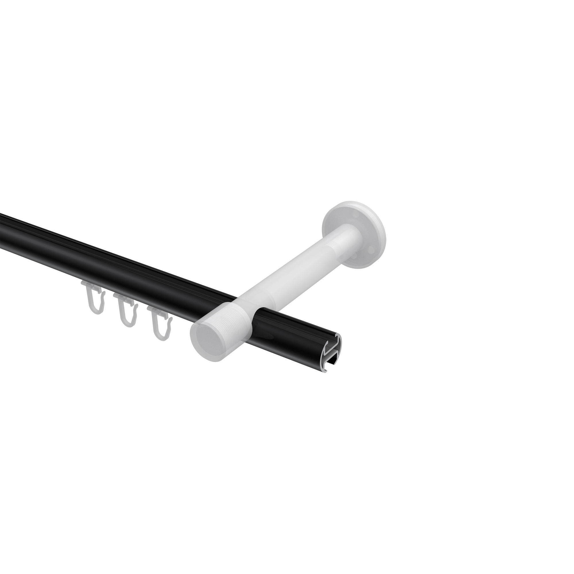 GARDINENSTANGE INNENLAUF Prestige Zoena 120 cm, 1-läufig, 20 mm Ø Schwarz - Schwarz, Metall (120cm) - INTERDECO