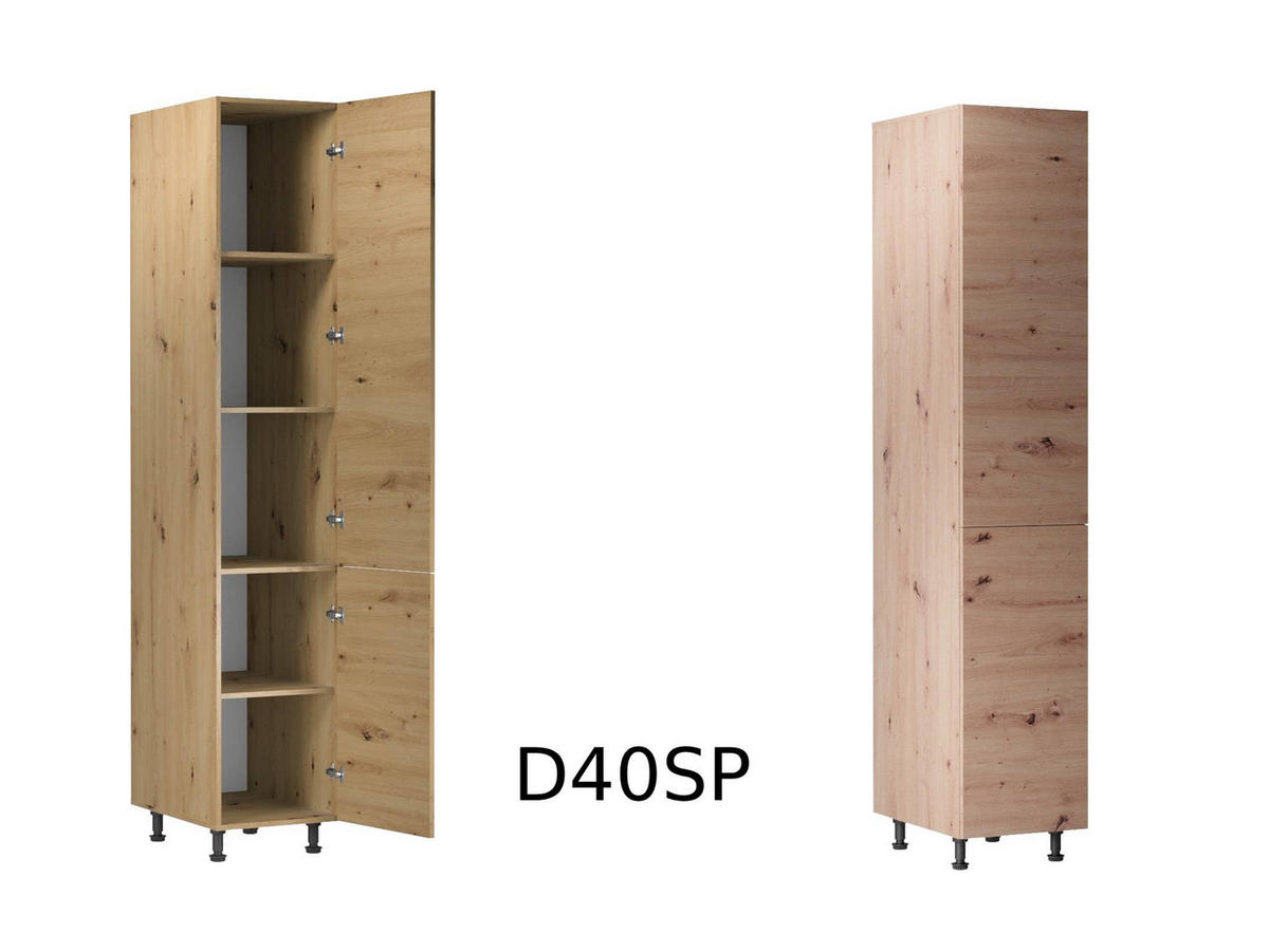 KÜCHENZEILE 340 - Langen KL1-M340 in Artisan Eiche - Schwarz/Eiche Artisan, Holz (340/212/58cm)