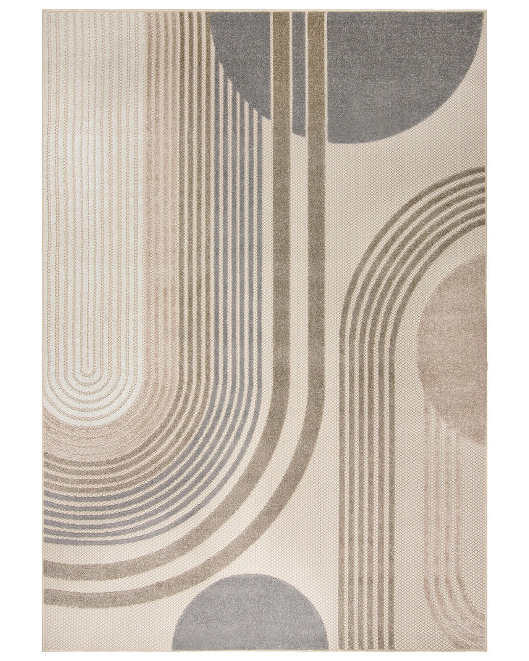 TEPPICH In-& Outdoor Fano Sole Mazovia 120x170cm Braun Creme Geometrisch Kurzflor - Grau, Textil (120/170cm) - Mazovia