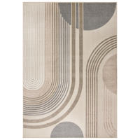 TEPPICH In-& Outdoor Fano Sole Mazovia 120x170cm Braun Creme Geometrisch Kurzflor - Grau, Textil (120/170cm) - Mazovia