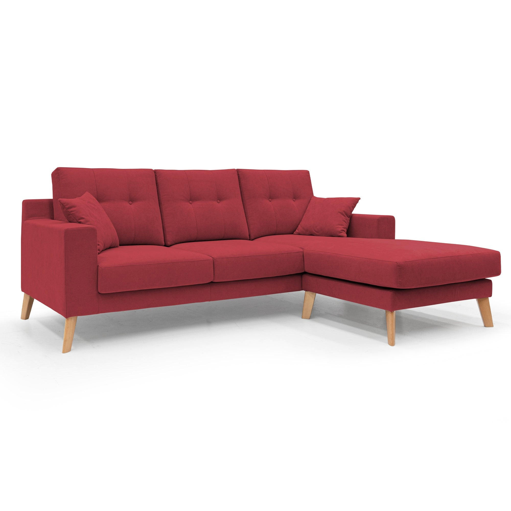 ECKSOFA Danish - Rot, Textil (237/91cm) - Divani.store