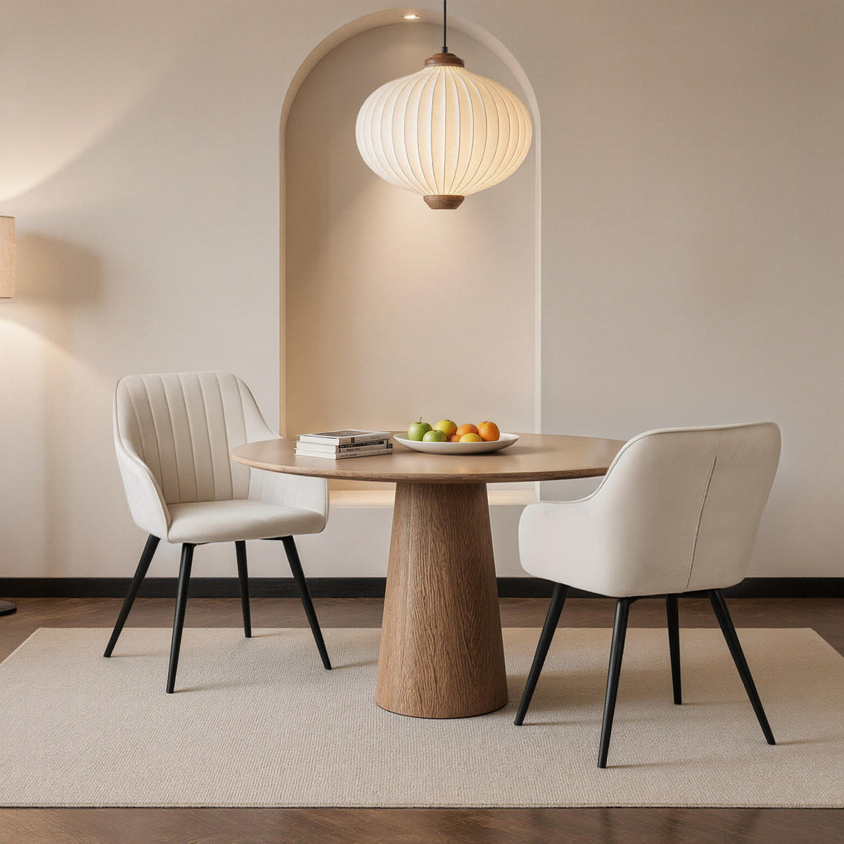 ARMLEHNSTUHL-SET 4 Stück in Samt(YZ5) - Weiß, Textil (58/81/63cm) - HOMAVO