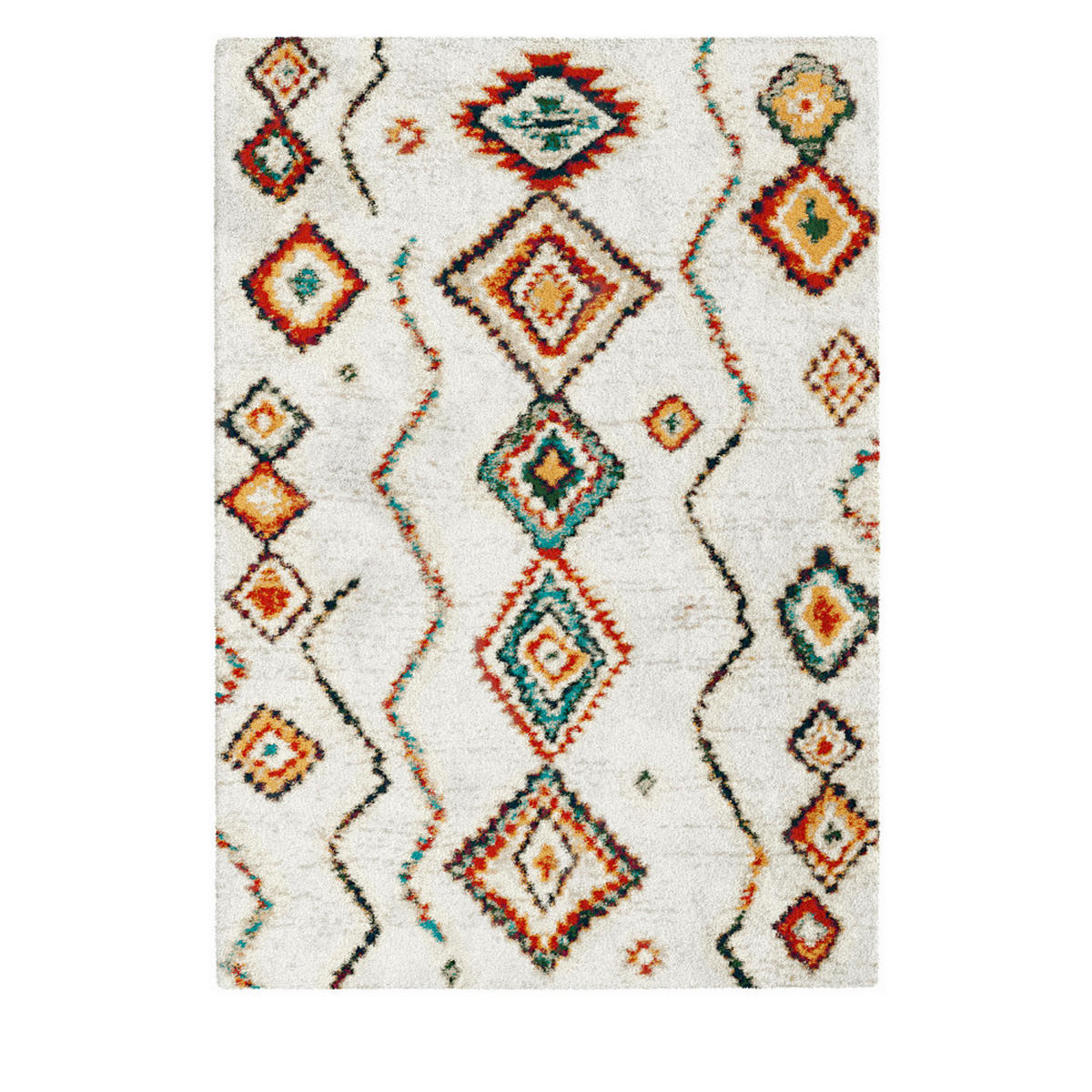 BERBER-INSPIRIERTER Teppich mit ethnischem Muster - Zazy - 140 cm x 200 cm - Multicolor, Kunststoff (140/200cm) - Drawer