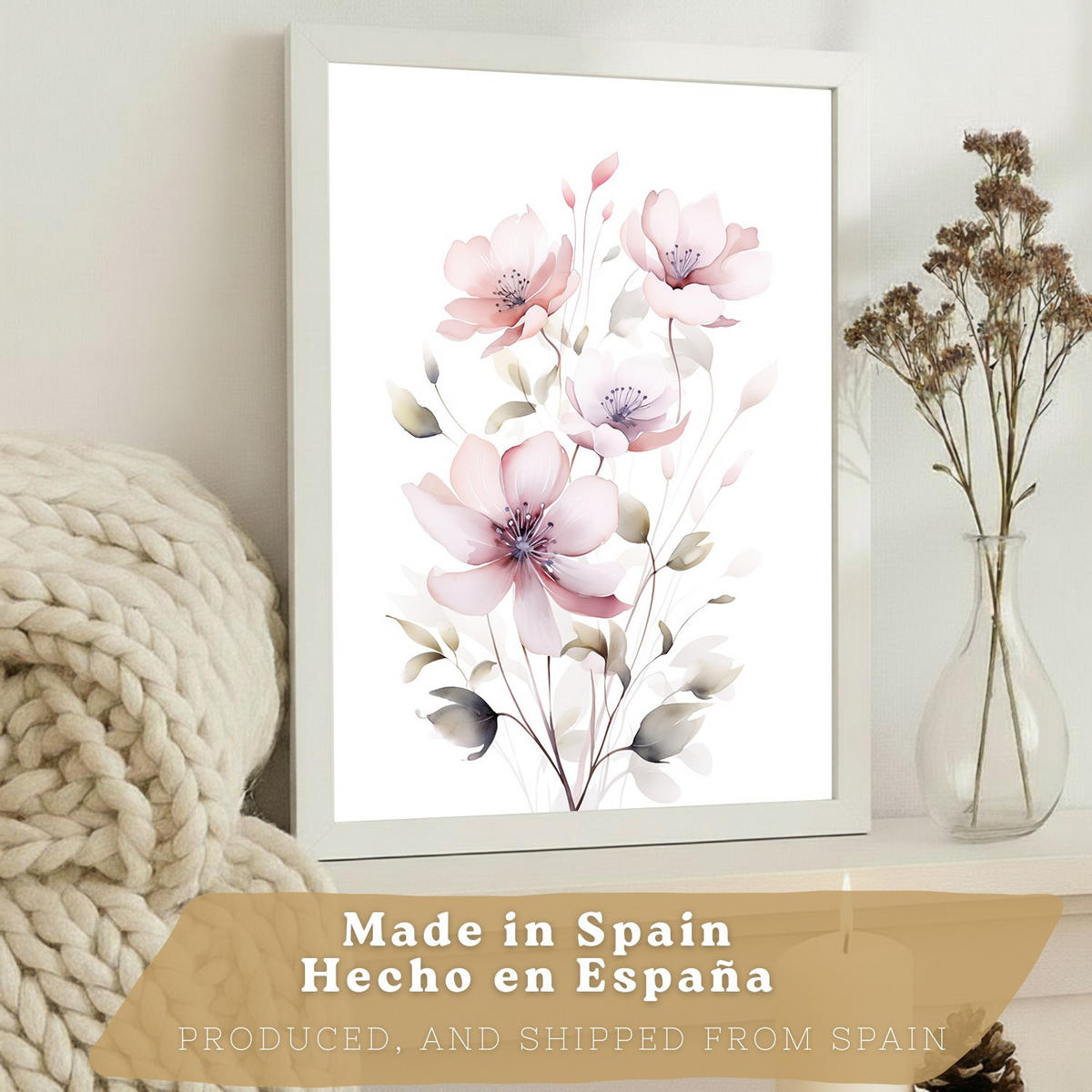 POSTER 3er-Set Wandbilder Orchidee Rosa modern Wohnzimmer Deko, Schlafzimmer, Küche, Badezimmer Rahmenlos A4 - Weiß, Papier (29.7/1/21cm) - Nacnic
