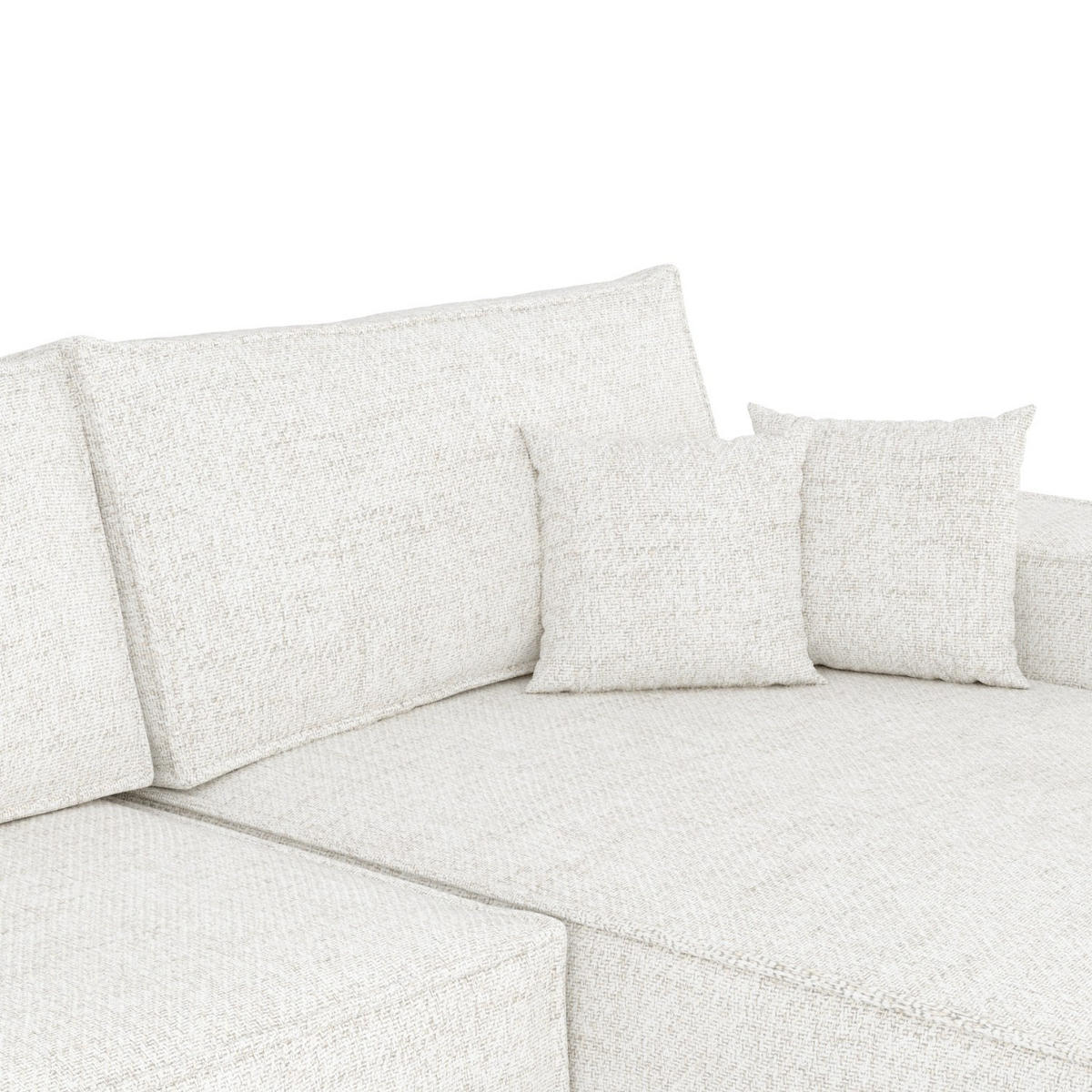 ECKSOFA TAURI mit Schlaffunktion Creme im Neve Stoff - Creme/Schwarz, Holz/Holzwerkstoff (294/185cm) - AltaBeds