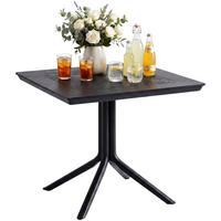 GARTENTISCH eckig 80/80/74 cm Kunststoff Schwarz - Schwarz, Kunststoff (80/80/74cm) - CLP