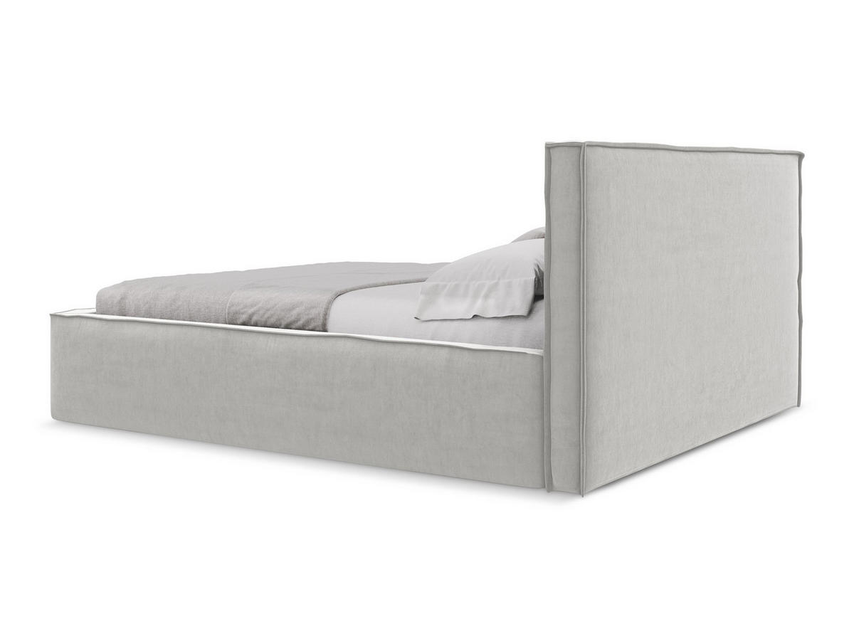 POLSTERBETT mit Bettkasten und Lattenrost 180x228 Grau - Silberfarben/Schwarz, Kunststoff/Textil (160/200cm) - Makamii