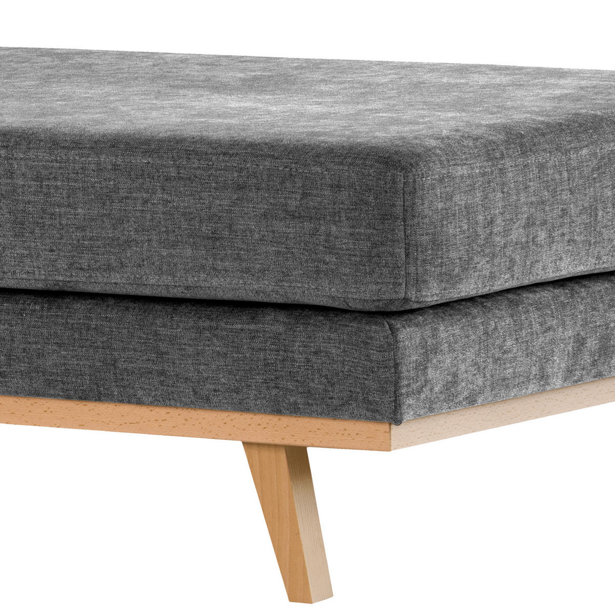 HOCKERBANK - Dunkelgrau/Buchefarben, Buchenholz/Textil (180/43/81cm) - home24