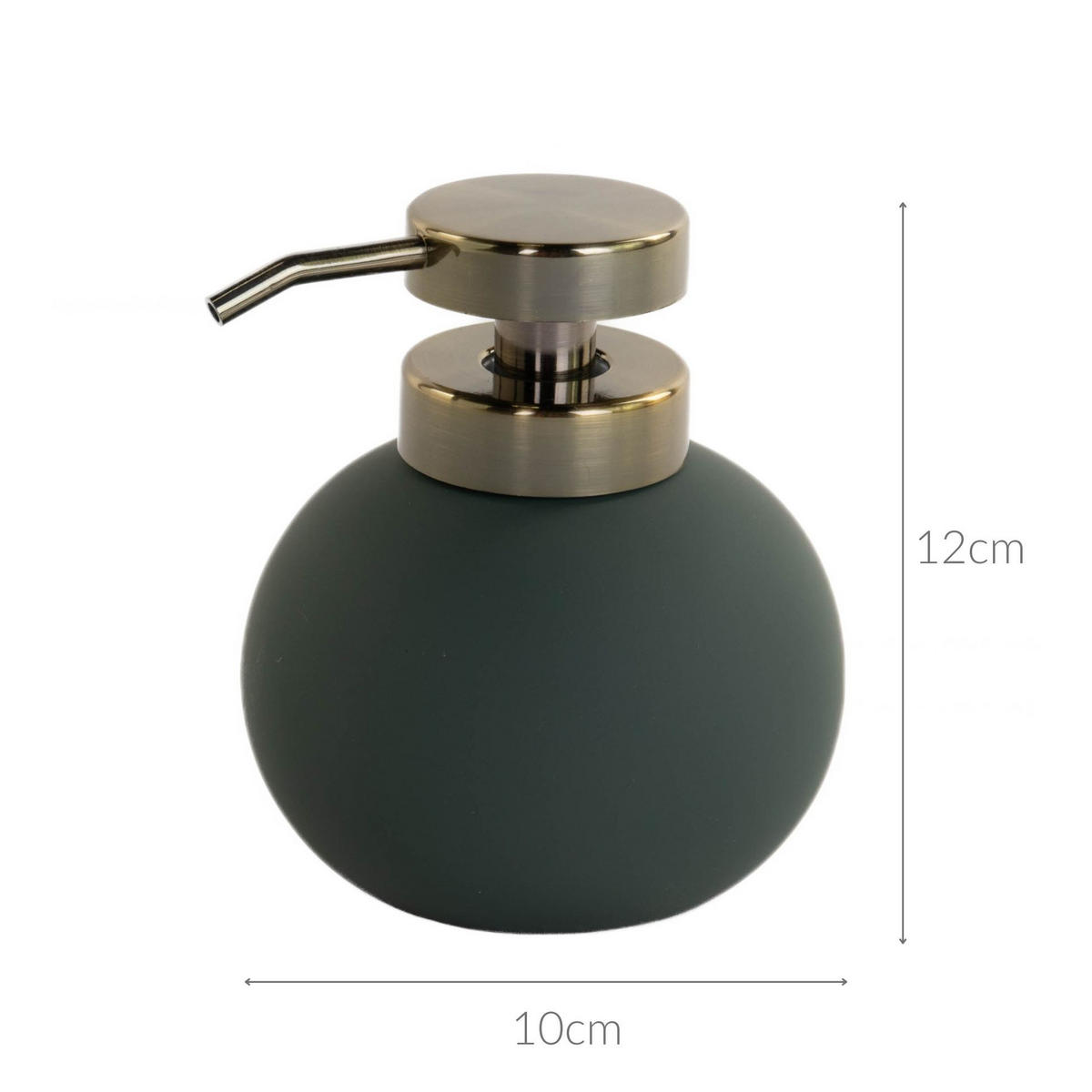 FLÜSSIGSEIFENSPENDER Dou 10,1/10,1/12,2 cm - Grün, Kunststoff (10.1/12.2/10.1cm) - 5five Simply Smart
