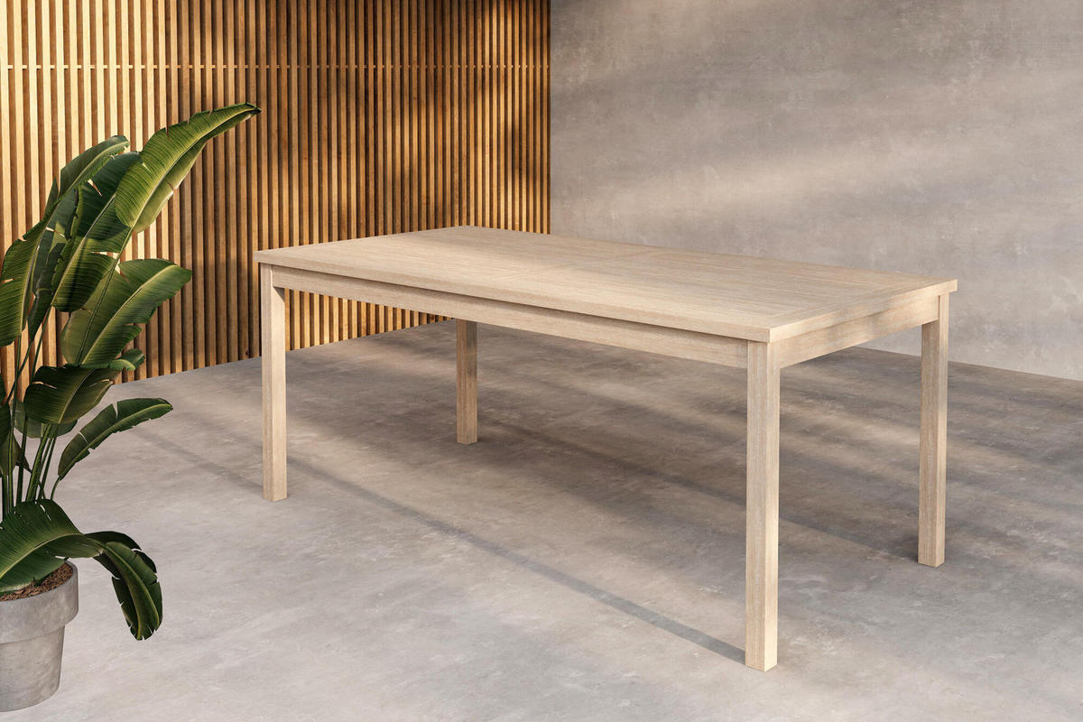 GARTENESSTISCH KENYA Beige 90x180x75 cm - Beige, Holz (180/90/75cm) - FURNLUX