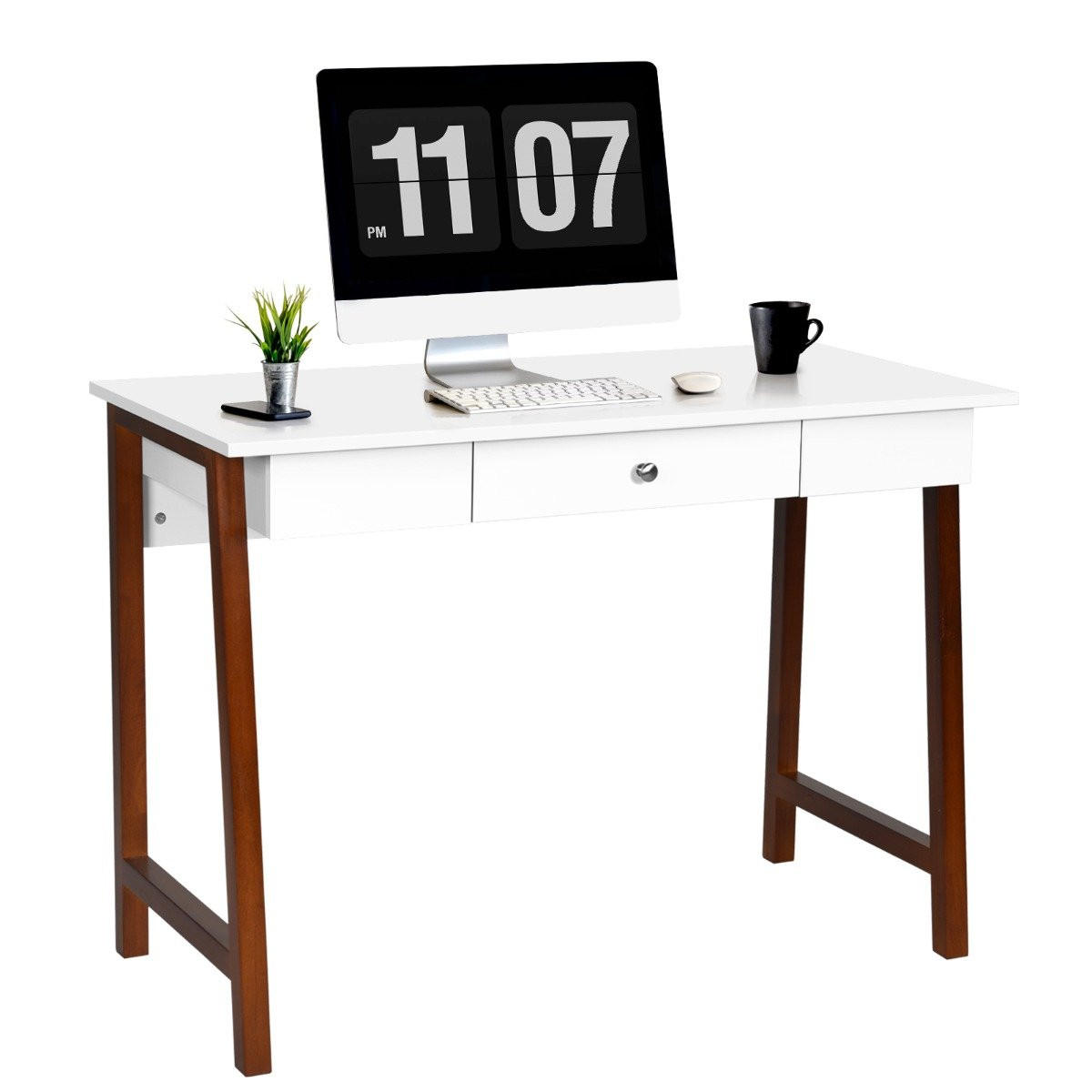 SCHREIBTISCH Braun MDF 106/50/75 cm - Braun, Holzwerkstoff (106/50/75cm) - Gemütlich Home