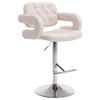 BARHOCKER Dubai, Gestell Metall in Chromoptik, STOFF Beige - Chromfarben/Creme, Textil/Metall (52/100/55cm) - TPFLiving