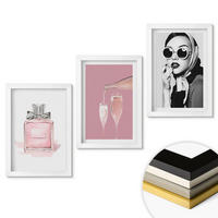 WANDBILDER 3er-Set - 20x30 cm Weißer Rahmen - Stilvolle pinkfarbene Accessoires - Weiß, Kunststoff (20/30cm) - ArtPrintCave