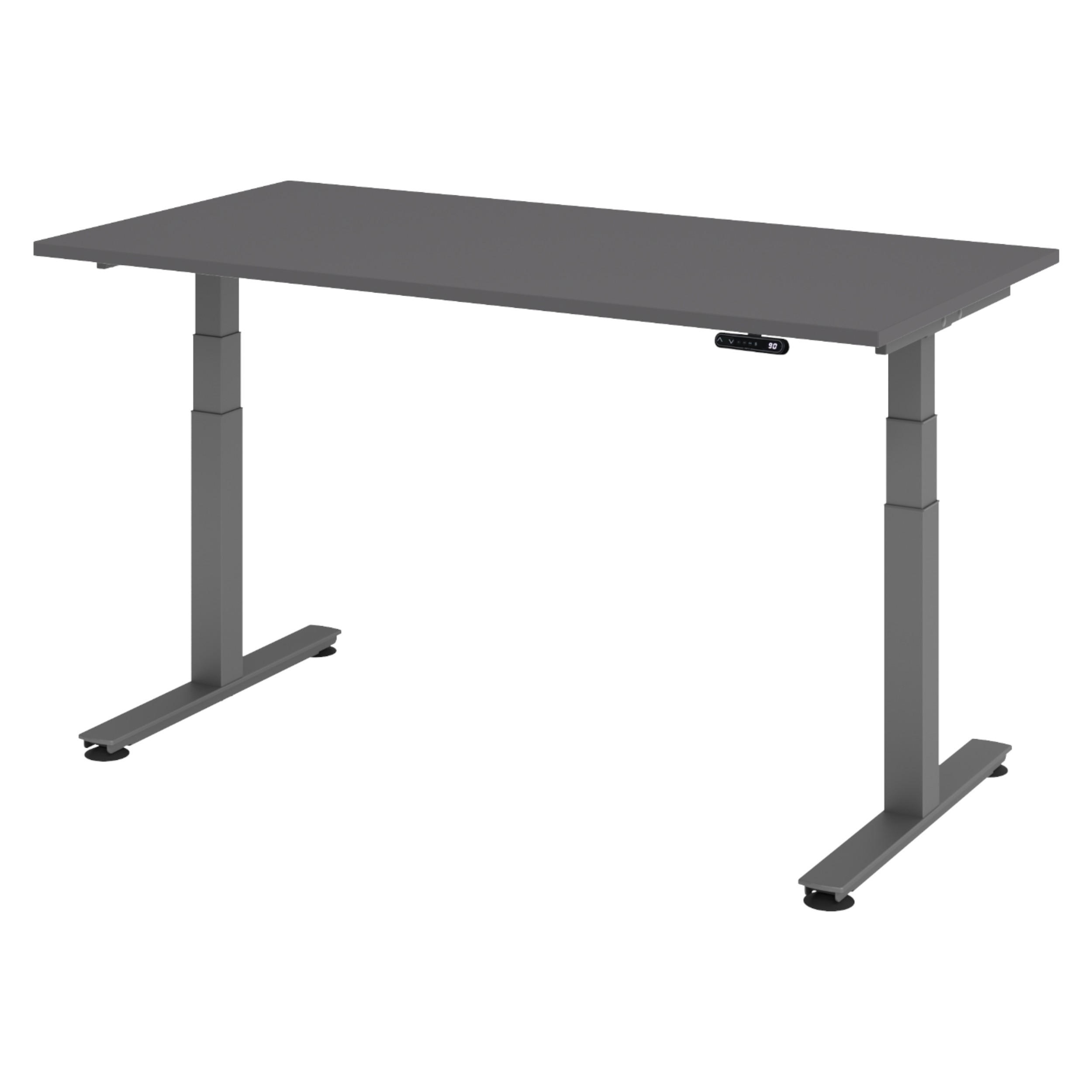 SCHREIBTISCH elektrisch XDSM 80/160/72 cm in Graphitfarben/Graphitfarben - Graphitfarben, Holzwerkstoff (80/160/72cm) - bümö