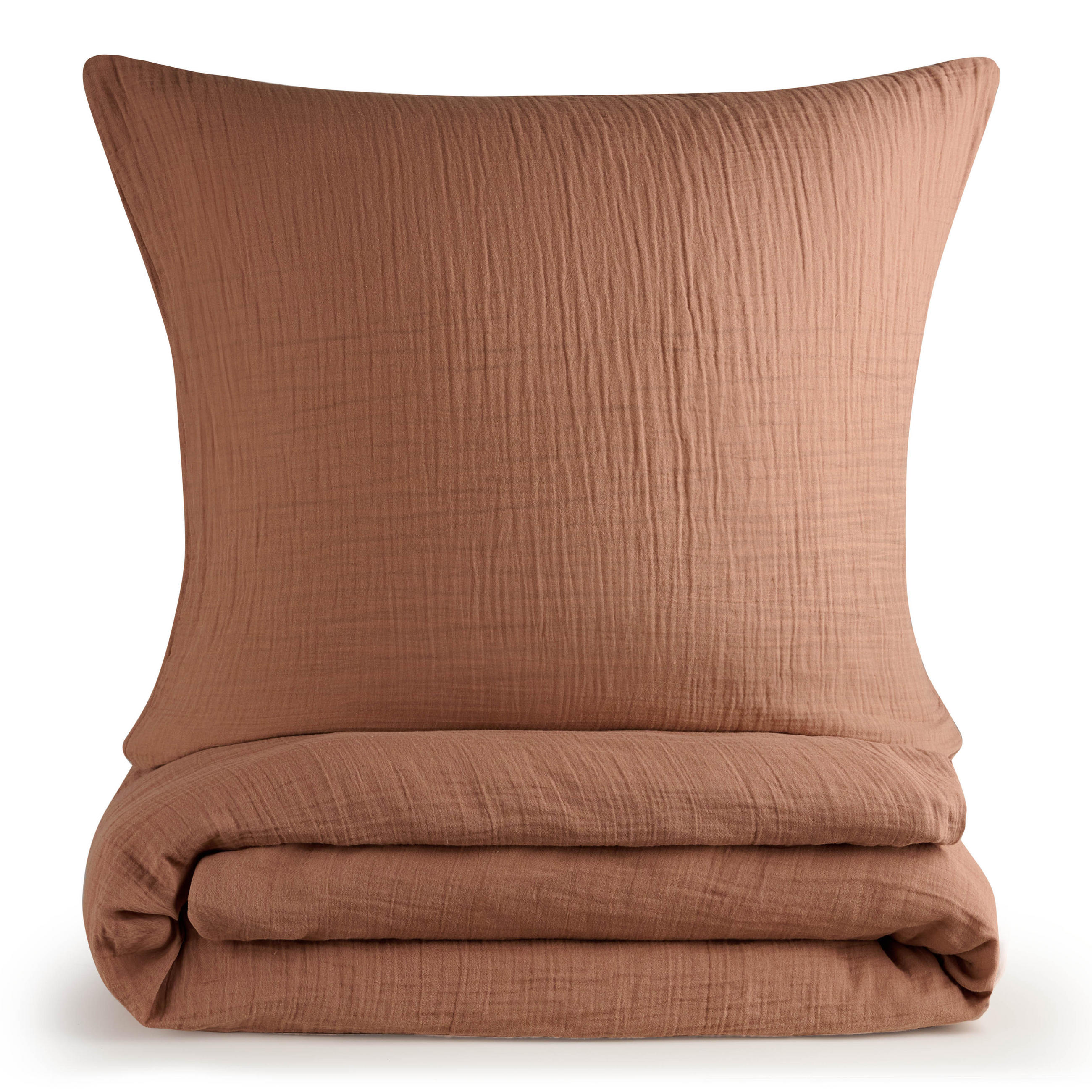 BETTWÄSCHE Musselin, 100% Baumwolle, 135/200 cm & 40/80 cm - Kupferfarben, Textil (135/200cm) - Blumtal
